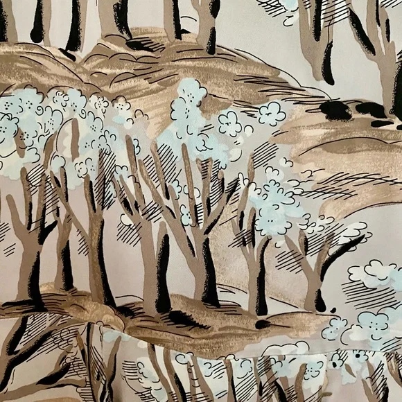 Marni Dress Size 42 Us 8
Patterned with trees in beige, light blue and brown. - Picture 2 of 8